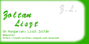 zoltan liszt business card