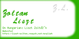 zoltan liszt business card